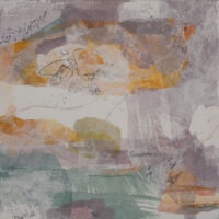 Comprehension, Butterfly-Word collage, mixed media on canvas, 12 x 12 in.