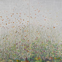 The Gathering, Crescendo and Fade mixed media, 8 x 28 ft. approx.
