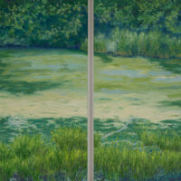 NEW | Chris's Pond, Chris's Pond, diptych, 2022, oil paint on canvas, 40 x 40 in